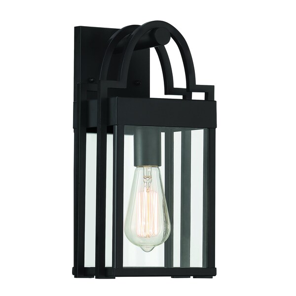 Designers Fountain Monroe 14 in 1Light Matte Black Outdoor Wall Lantern with Clear Glass Shade D240M-7OW-MB - main